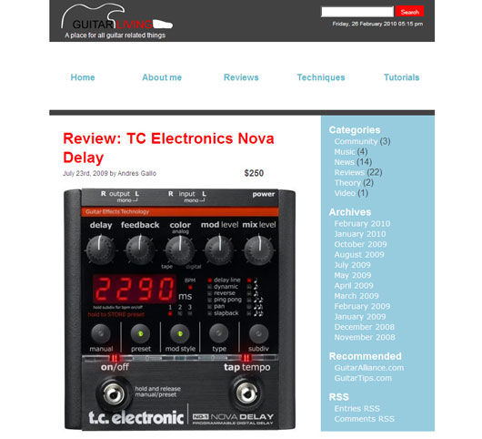 Guitar Living Weblog